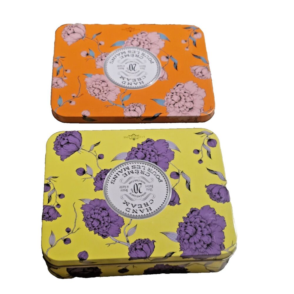 La Chatelaine Hand Cream Trio Tins, EMPTY Collectible Set of Two
